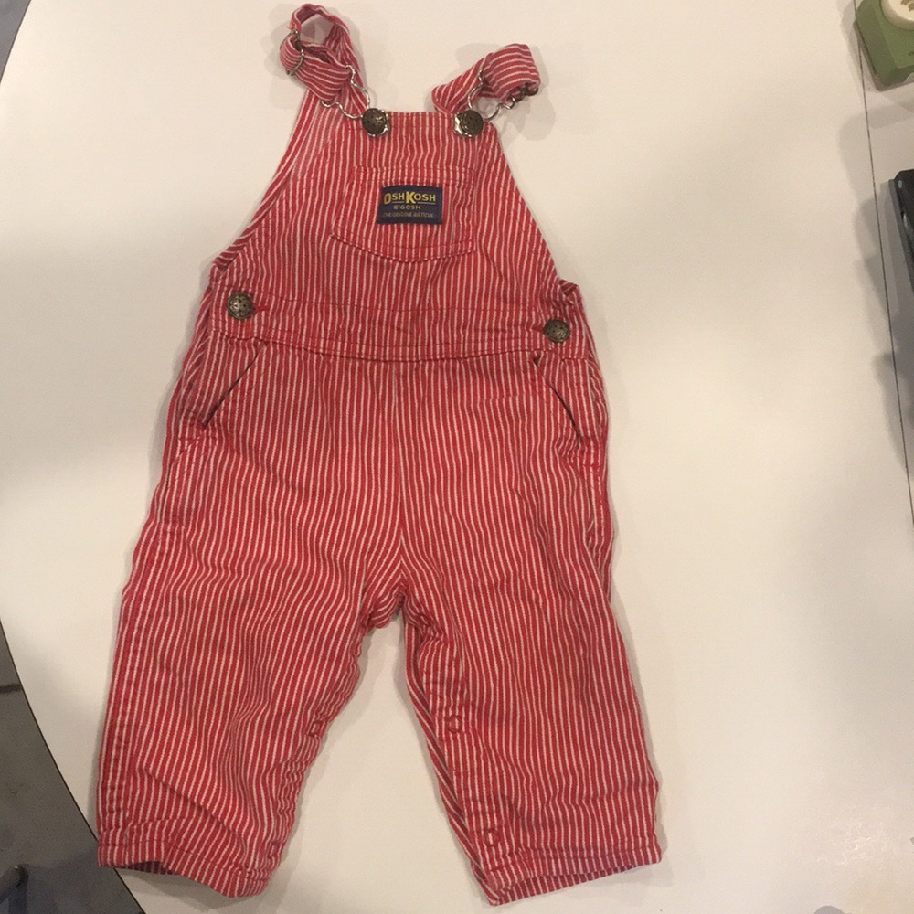 Oshkosh B’Gosh red striped overalls